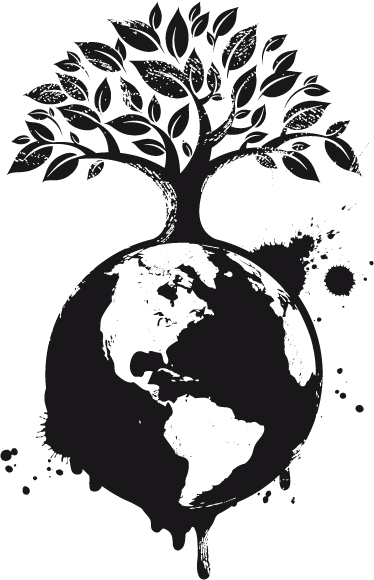 Tree poster decorative globe and tree vinyl - TenStickers