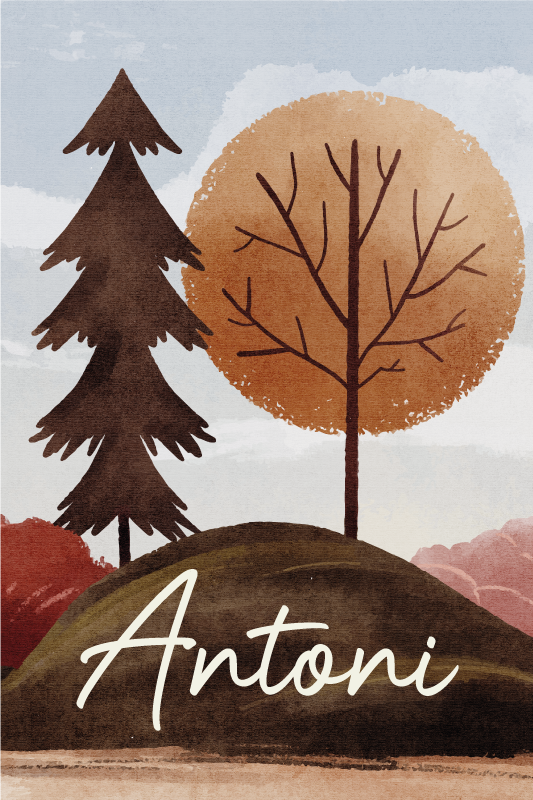 Tree poster scandinavian birch trees print - TenStickers