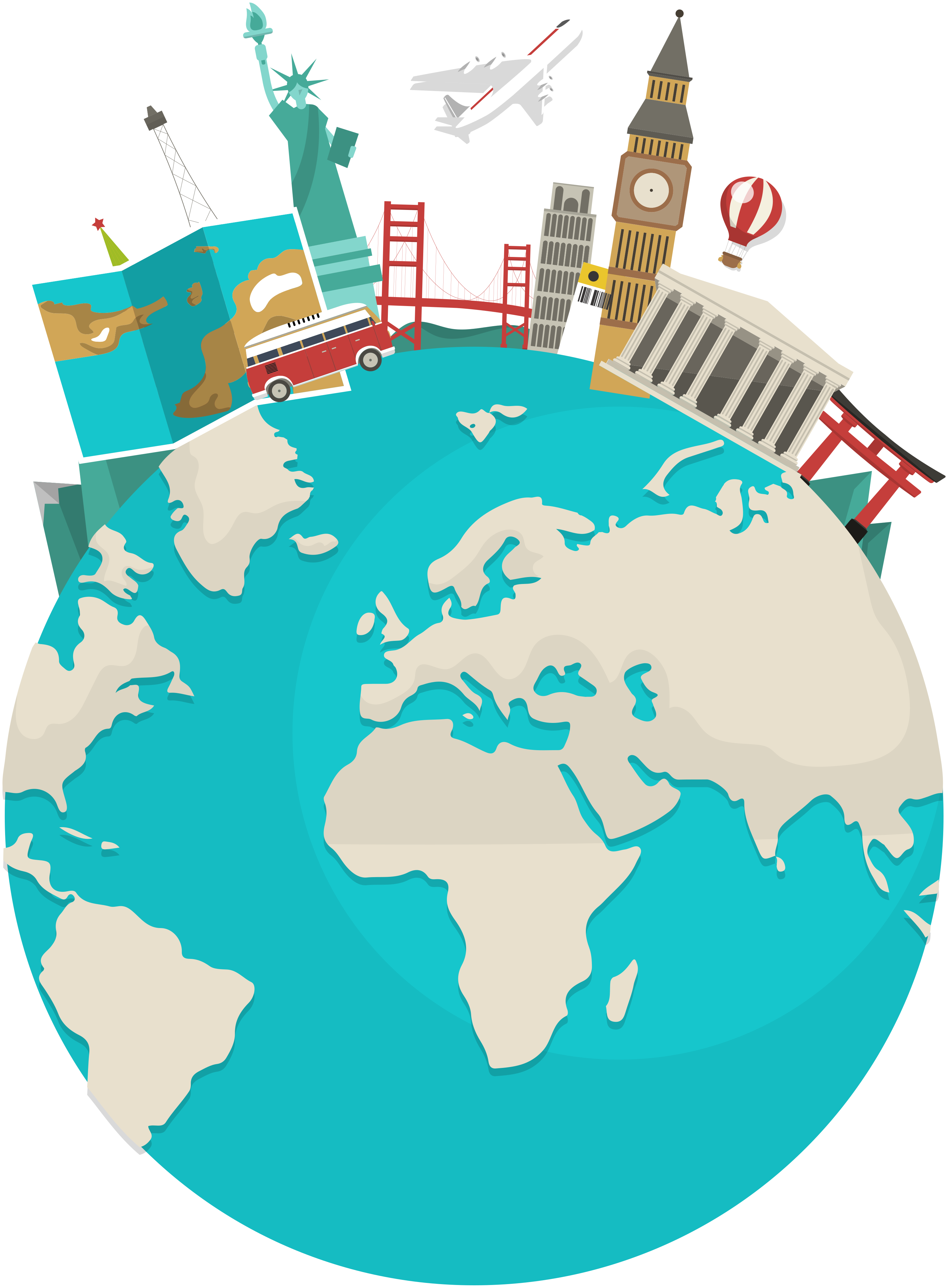 Map poster of the world tourism map - TenStickers