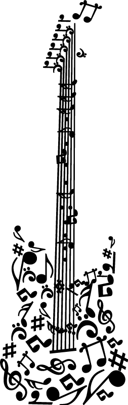 Music poster guitar staff wall decal - TenStickers