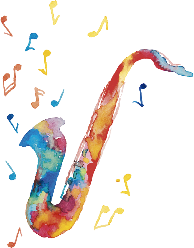 Music poster colorful saxophone - TenStickers