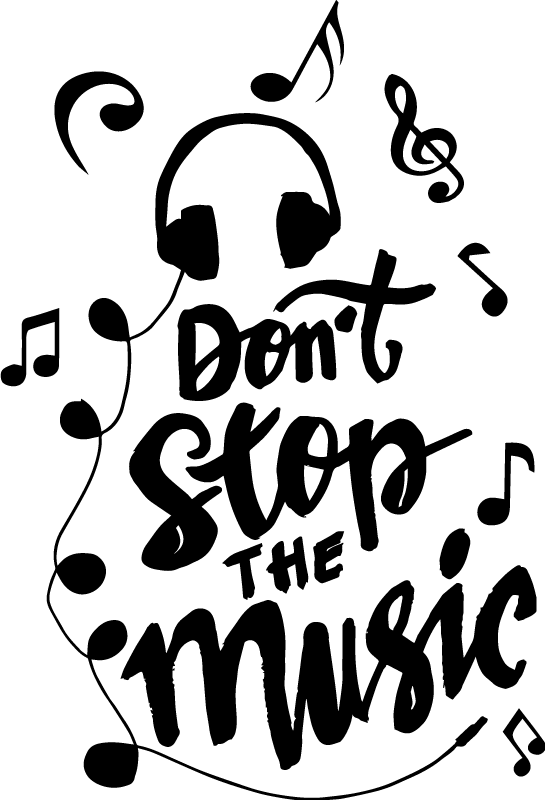 Music poster featuring musical note text - TenStickers