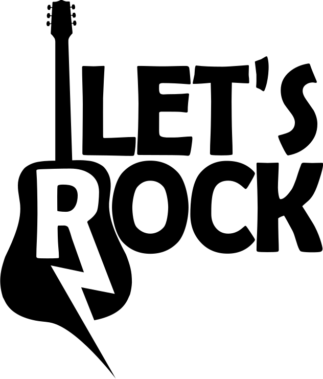 Rock music guitar and text music poster - TenStickers