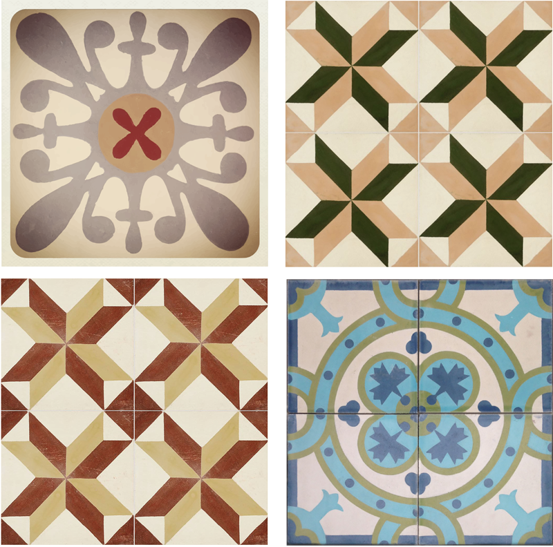 Vintage poster decorative hydraulic mosaic border - TenStickers
