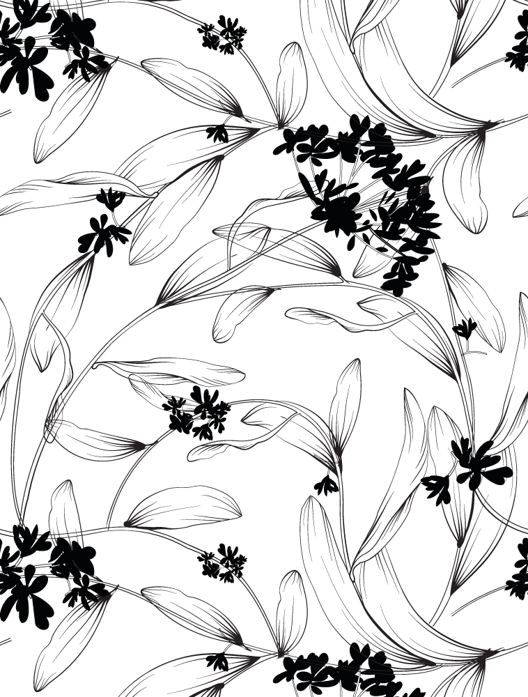 Vintage poster with black leaf pattern - TenStickers