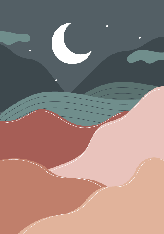 Landscape poster bohemian night - TenStickers