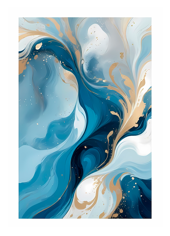 Abstract poster blue lagoon - TenStickers