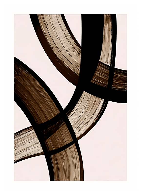 Abstract poster with black curves - TenStickers
