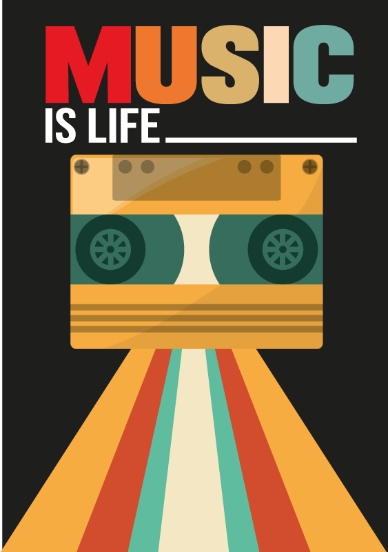 "music poster - where words become melodies" - TenStickers