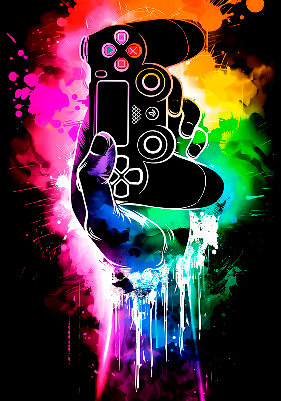 Video game poster gamer blast - TenStickers