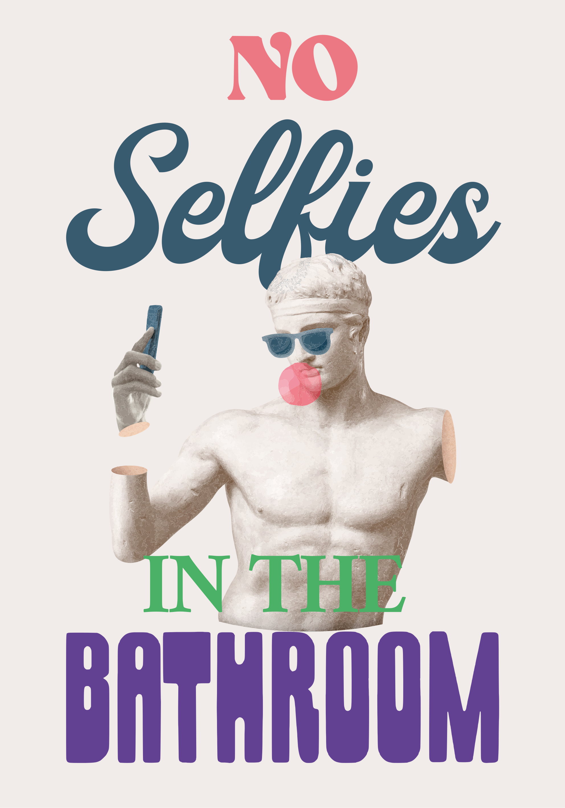 Quote poster no selfies allowed - TenStickers