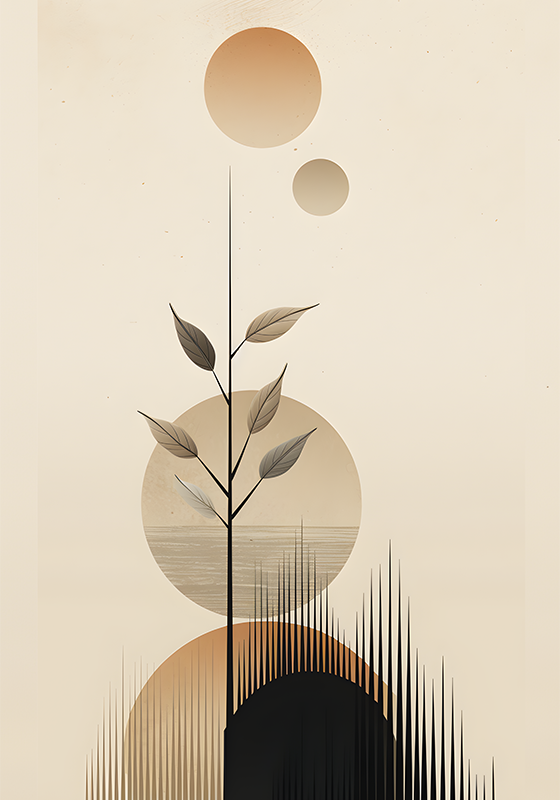 Plant poster abstract boho plant art print - TenStickers