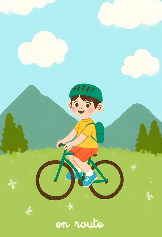 Cycling poster on the way - TenStickers