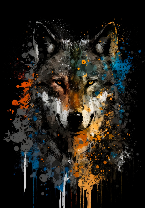 Art poster of wolf painting - TenStickers