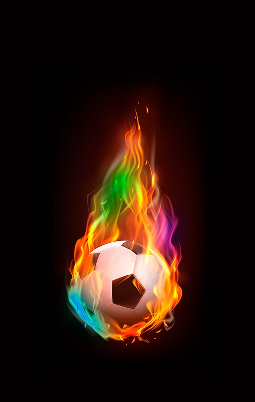 Football poster with colorful fireball design - TenStickers
