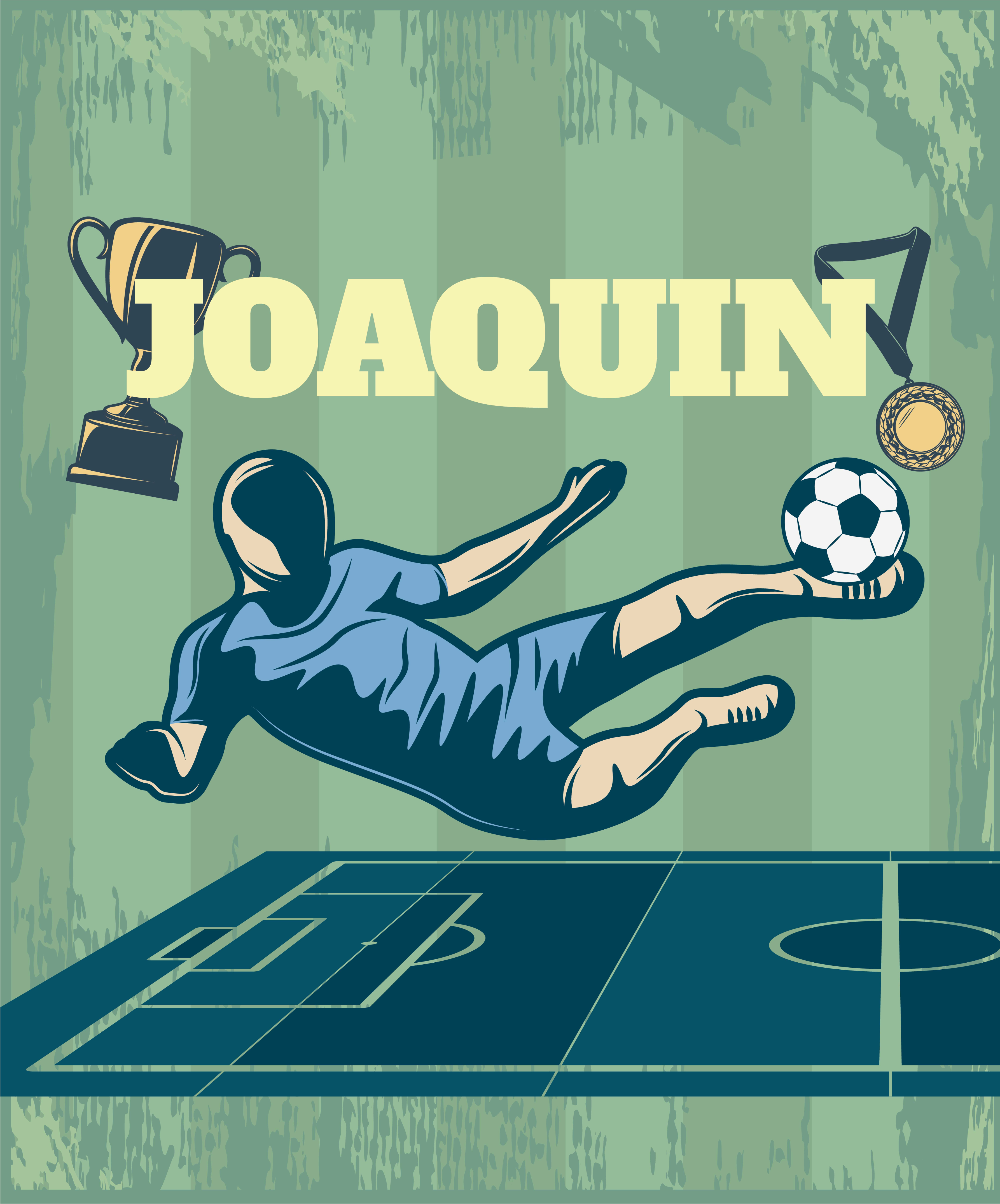 Football poster personalized with your name - TenStickers