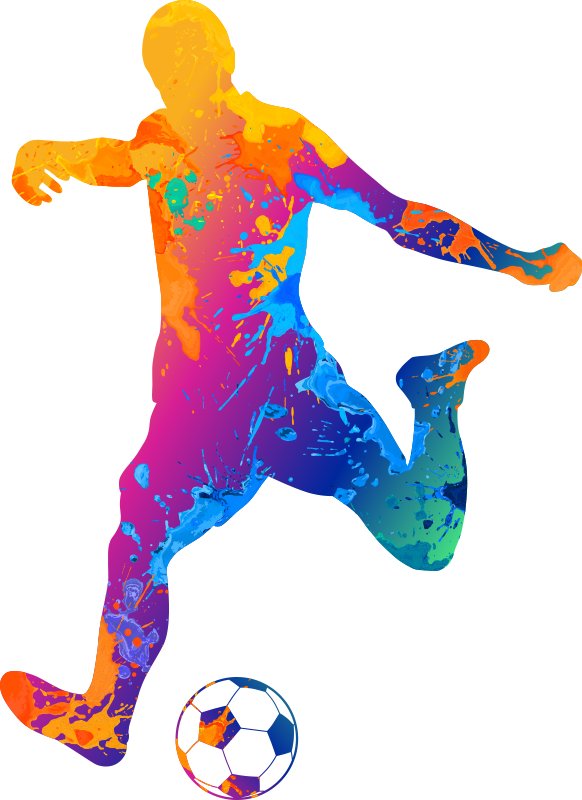 Football poster paint splashed soccer art print - TenStickers