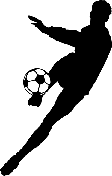 Football poster silhouette of a player kicking ball - TenStickers