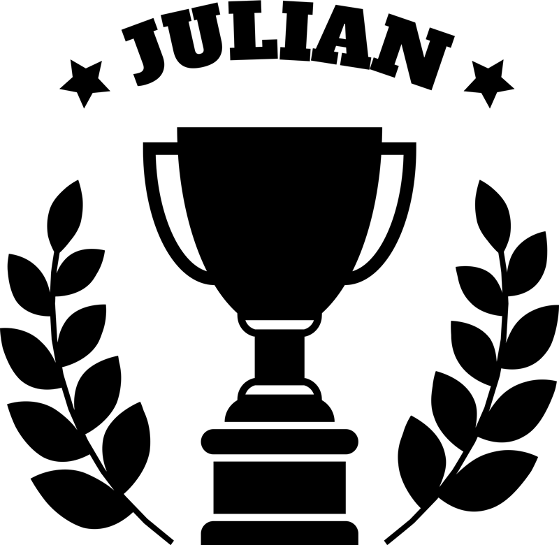Football poster with personalized trophy - TenStickers