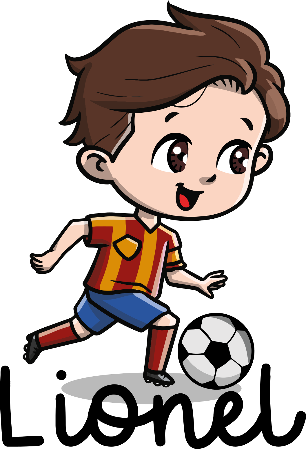 Football poster of child player with name - TenStickers