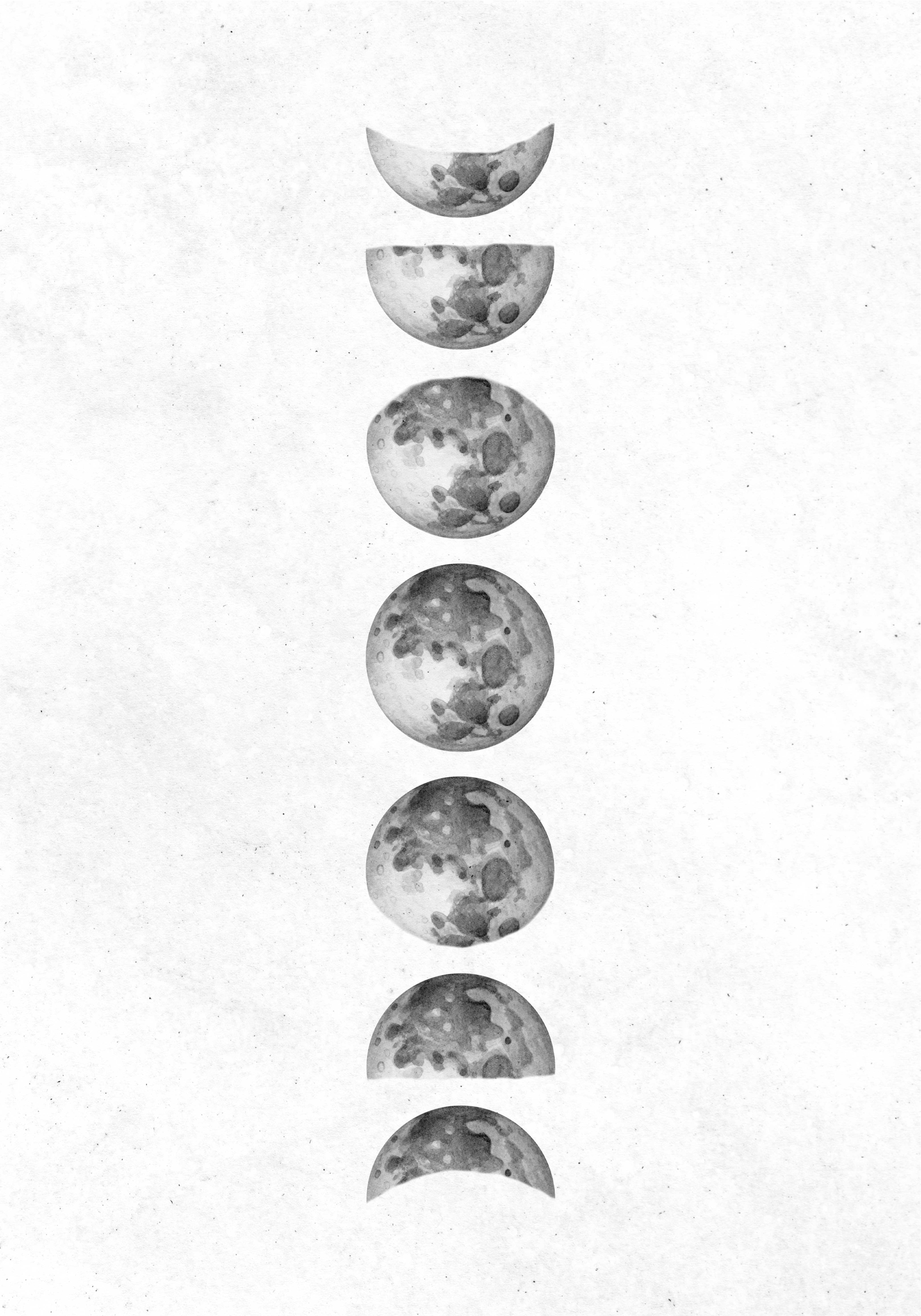 Moon phases aesthetic poster - TenStickers