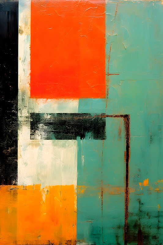 Expressionist rectangles wall art poster - TenStickers