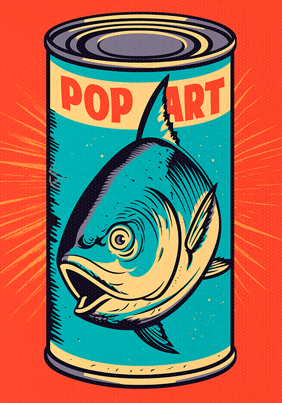 Pop art poster tuna can print - TenStickers