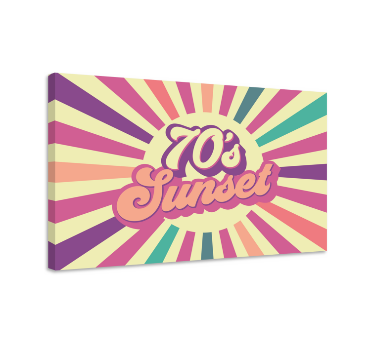 Retro Sunset Graphic quote canvas - TenStickers