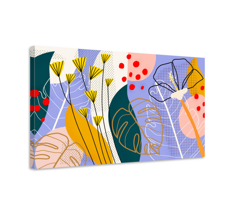 Flowers canvas artistic botanical design - TenStickers