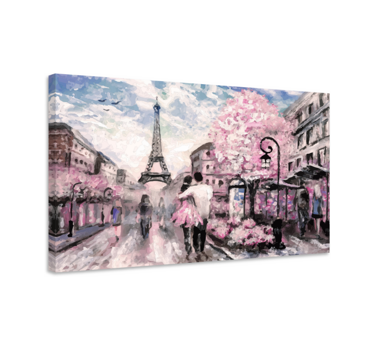Cityscape wall art parisian spring stroll - TenStickers
