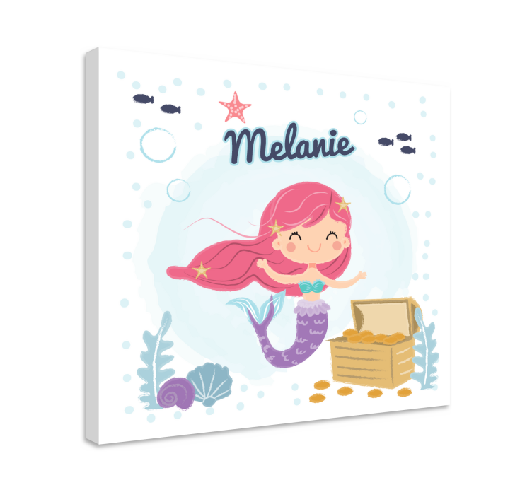 Nursery canvas mermaid treasure box - TenStickers