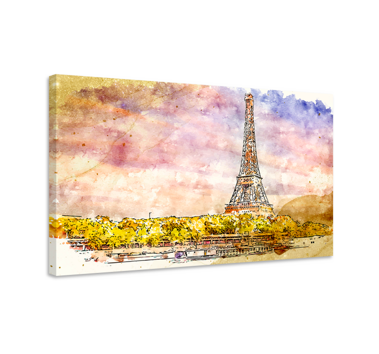 Ciudades atardecer en París city canvas prints - TenStickers