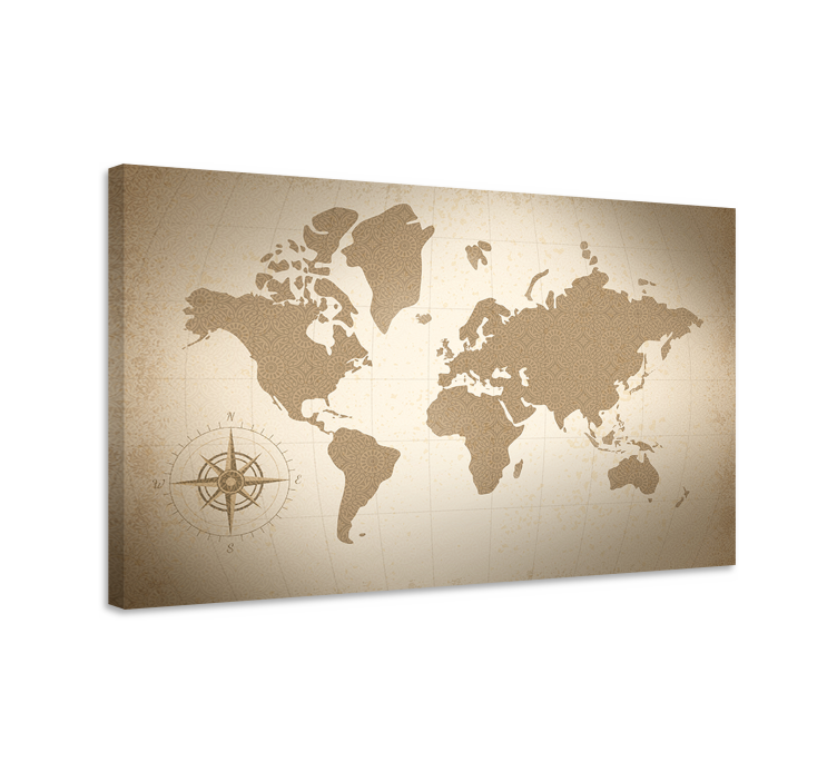 Elegant world map canvas print - TenStickers