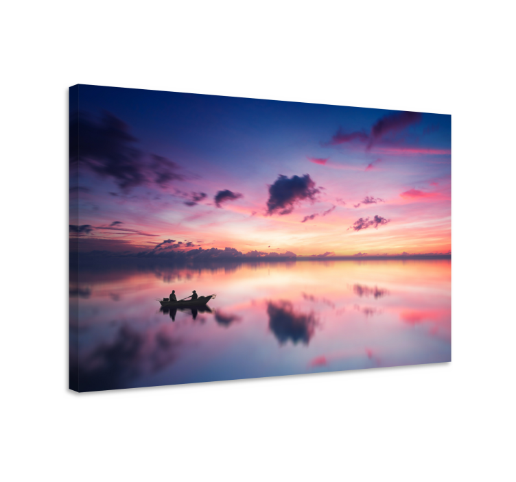 Landscape canvas of serene sunset reflections - TenStickers
