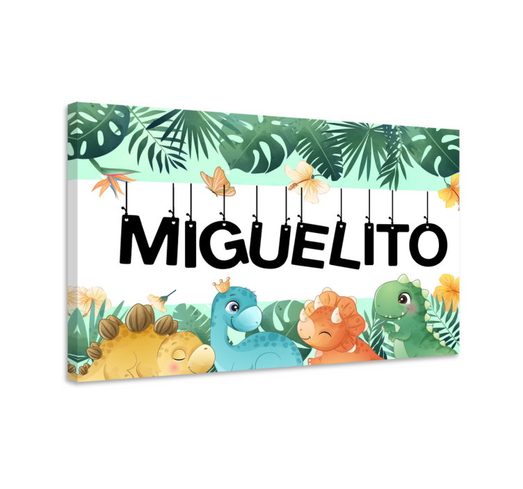 Named dinosaurs canvas prints - TenStickers