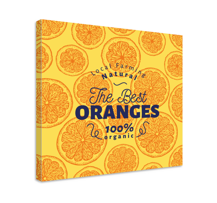 Fruit canvas wall art fresh oranges artwork - TenStickers