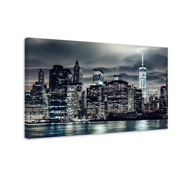 New York at night  city canvas prints - TenStickers