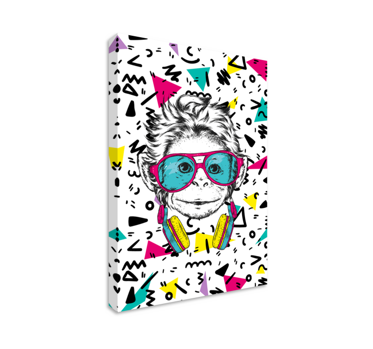 Animal canvas wall art cool monkey portrait - TenStickers