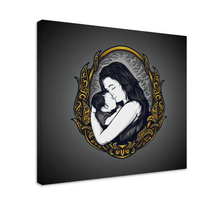 Mother and daughter love canvas art prints - TenStickers