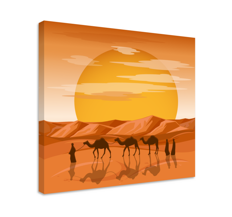 Landscape canvas desert sunset voyage - TenStickers