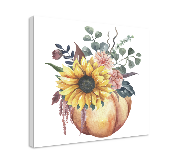 Dead sunflower and pumpkin  fruit canvas - TenStickers