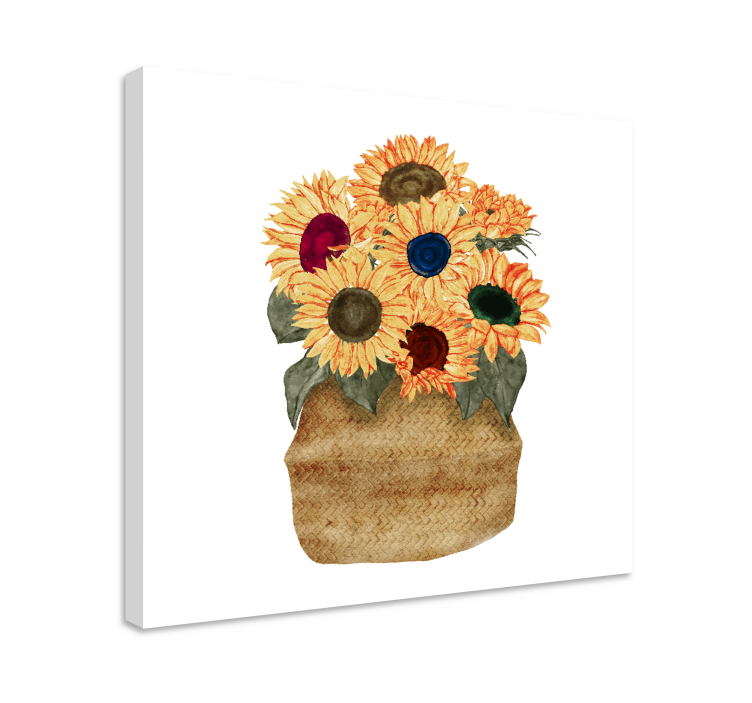 Flowers canvas sunflower bouquet art print - TenStickers