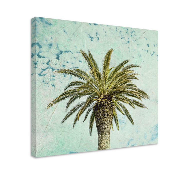 Flowers canvas tall palm tree art print - TenStickers
