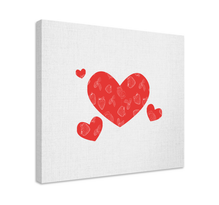 Heart Pattern On White Background canvas print - TenStickers