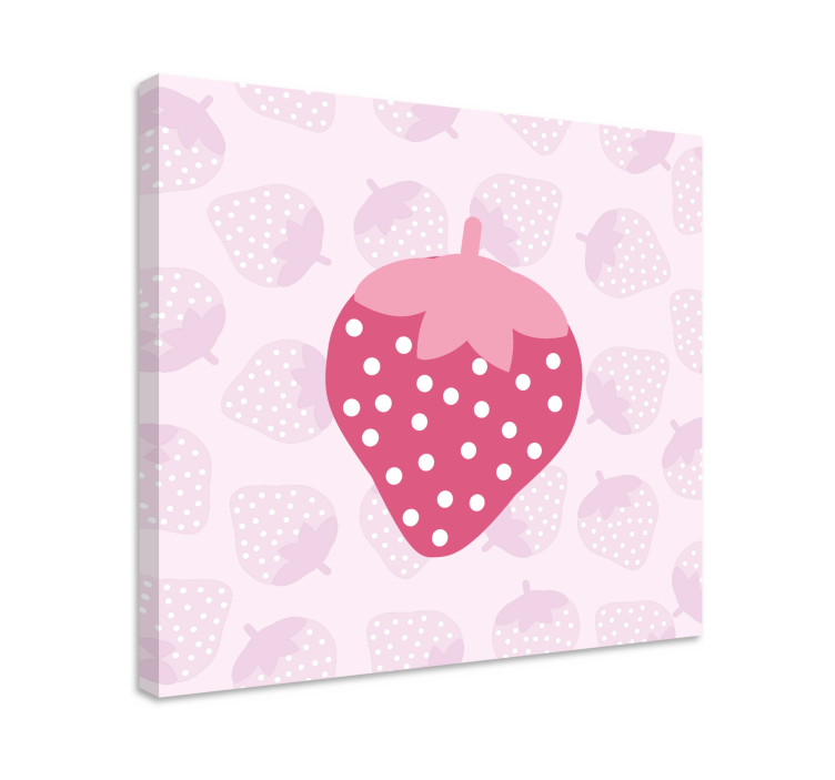 Fruit canvas wall art big strawberry icon - TenStickers