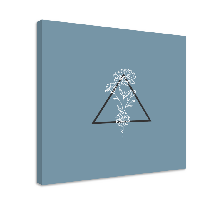 Flowers canvas floral triangle artwork - TenStickers