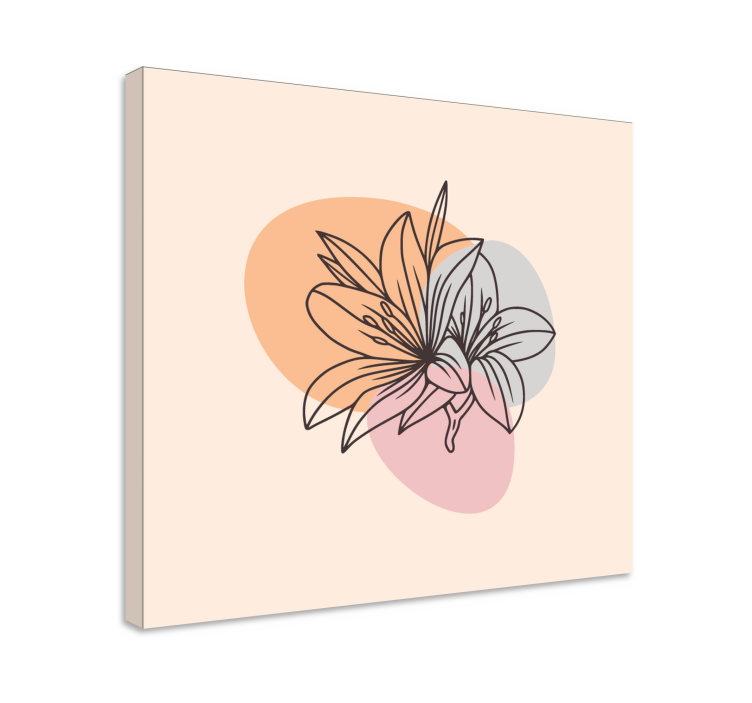 Flowers canvas in a stylized floral composition - TenStickers