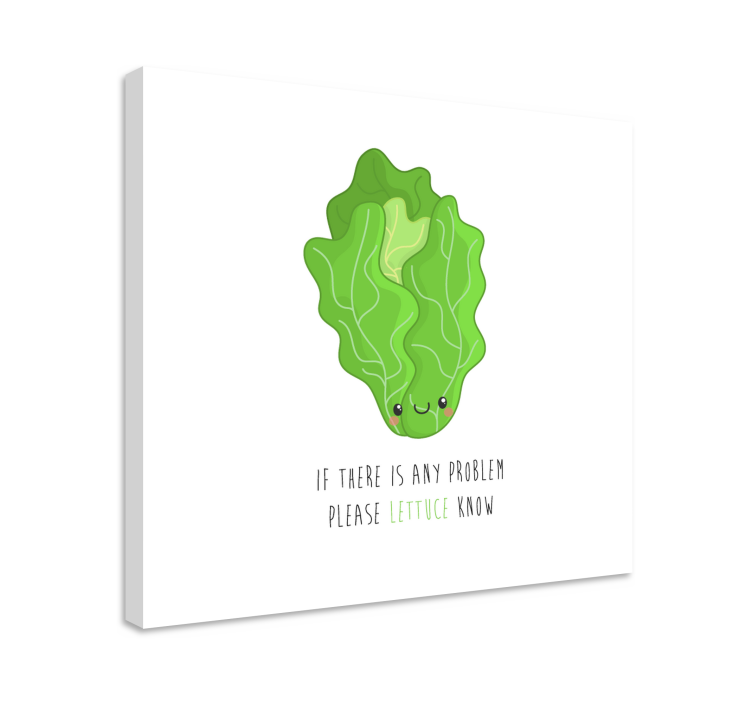 Fruit canvas wall art happy lettuce character - TenStickers