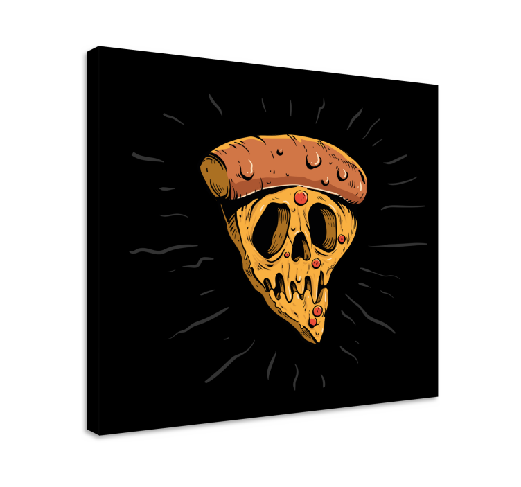 Pizza skull graffiti style modern canvas - TenStickers