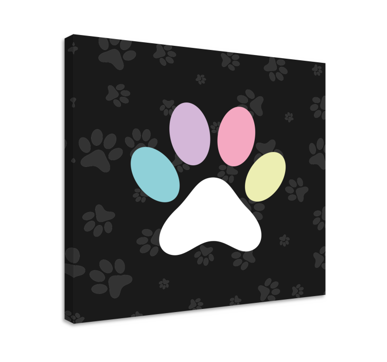 Dog wall art colorful paw print - TenStickers